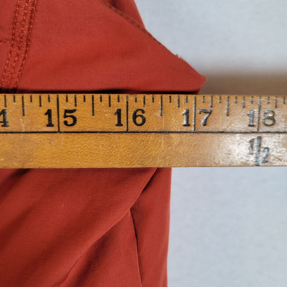 Athleta Womens Quilted Down Faux Fur Hooded Puffer Vest Size XS Orange Hiking - Picture 9 of 11